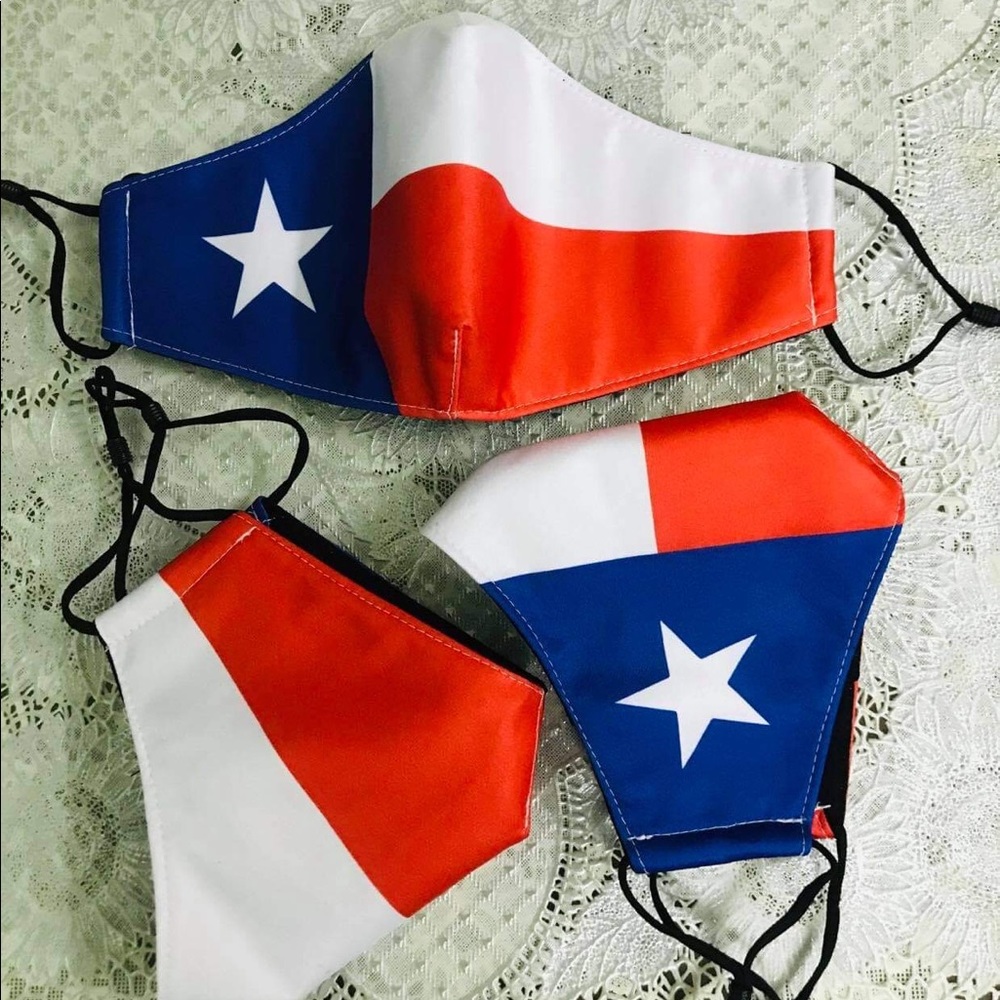 2 Pack Texas Flags Adult Unisex Face Mask